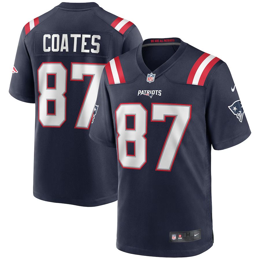 Men New England Patriots 87 Ben Coates Nike Navy Game Retired Player NFL Jersey